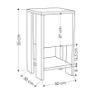 COMODINO EMA ANTRACITE ANTA RIBALTA 30X30X55H