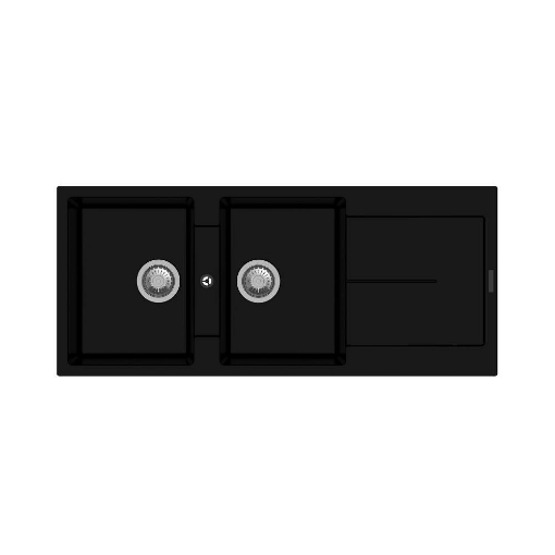 ENIGMA D200 LAVELLO 2 VASCHE E GOCCIOLATOIO NERO