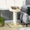 ALBERO TIRAGRAFFI PER GATTI CON LETTINO E PALLINA IN PELUCHE E PALO IN SISAL 55X55X83CM BEIGE