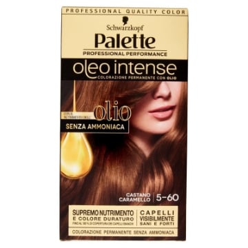 SCHWARZKOPF PALETTE OLEO COLORAZIONE PERMANENTE COPERTURA CAPELLI BIANCHI NO AMMONIACA 5-60 CASTANO CARAMELLO