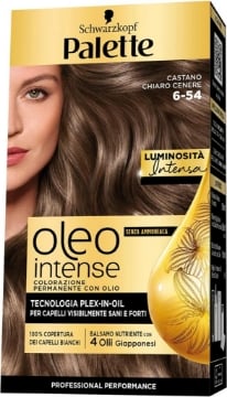 SCHWARZKOPF PALETTE OLEO COLORAZIONE PERMANENTE COPERTURA CAPELLI BIANCHI NO AMMONIACA  6-54 NEW CASTANO CHIARO