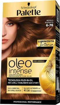 SCHWARZKOPF PALETTE OLEO COLORAZIONE PERMANENTE COPERTURA CAPELLI BIANCHI NO AMMONIACA 6-76 NEW ROSSO RAMATO