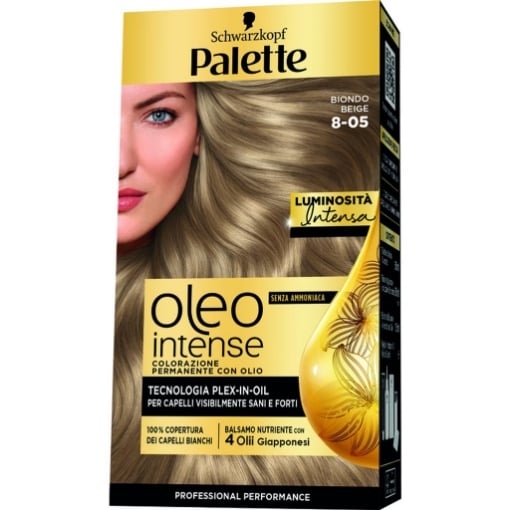 SCHWARZKOPF PALETTE OLEO COLORAZIONE PERMANENTE COPERTURA PROFESSIONALE CAPELLI BIANCHI 8-5 BIONDO BEIGE