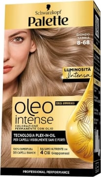 SCHWARZKOPF PALETTE OLEO COLORAZIONE PERMANENTE COPERTURA PROFESSIONALE CAPELLI BIANCHI 8-68 BIONDO SABBIA