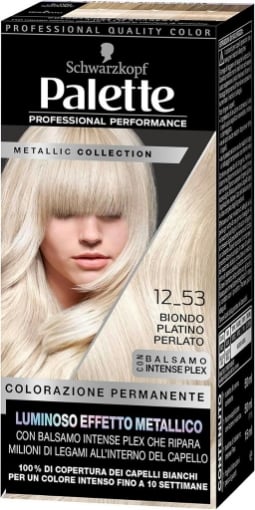 SCHWARZKOPF PALETTE METALLIC  12-53 BIONDO PLATINO PERLATO TINTA CAPELLI CON EFFETTO METALLICO