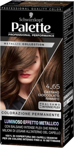 SCHWARZKOPF PALETTE METALLIC COLLECTION 4-65 TINTA CAPELLI CON EFFETTO METALLICOCOLORAZIONE CASTANO CIOCCOLATO