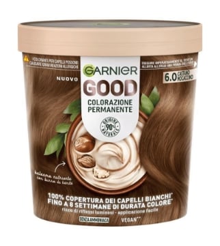 GARNIER GOOD TINTA CAPELLI 6.0 CASTANO MOCACCINO COLORAZIONE PERMANENTE SENZA AMMONIACA 90% NATURALE