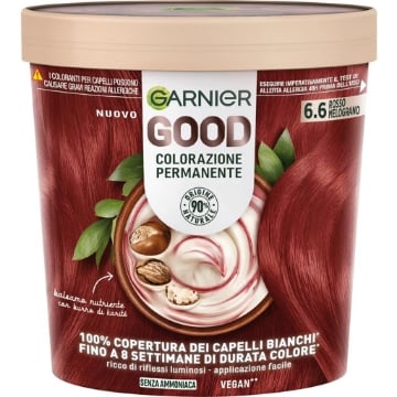 GARNIER GOOD TINTA CAPELLI 6.6 ROSSO MELOGRANO COLORAZIONE PERMANENTE SENZA AMMONIACA 90% NATURALE