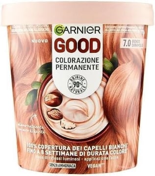 GARNIER GOOD TINTA CAPELLI 7.0 BIONDO CARAMELLO COLORAZIONE PERMANENTE SENZA AMMONIACA 90% NATURALE