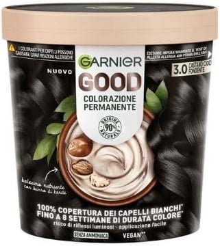 GARNIER GOOD TINTA CAPELLI 3.0 CASTANO CIOCCOLATO FONDENTE COLORAZIONE PERMANENTE SENZA AMMONIACA 90% NATURALE