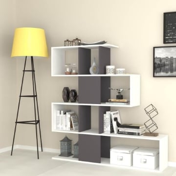 LIBRERIA BIFACCIALE AKTIF 145X145X29 CM. COLORE BIANCO E GHISA