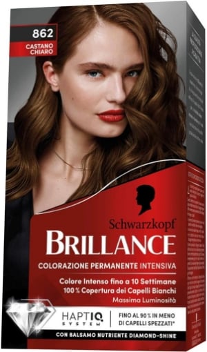 SCHWARZKOPF BRILLANCE TINTA PER CAPELLI INTENSIVA COPERTURA CAPELLI BIANCHI 862 NEW MARRONE NATURALE 