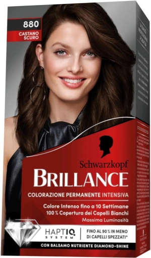 SCHWARZKOPF BRILLANCE TINTA PER CAPELLI INTENSIVA COPERTURA CAPELLI BIANCHI 880 NEW MARRONE SCURO