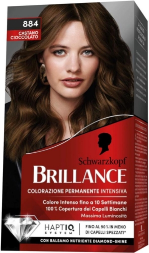 SCHWARZKOPF BRILLANCE TINTA PER CAPELLI INTENSIVA COPERTURA CAPELLI BIANCHI 884 NEW CHOCOLAT DENIM