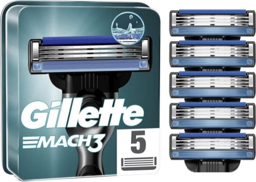 GILLETTE MACH3 LAMETTE DI RICAMBIO 5 PZ PER RASOIO DA UOMO RASOI A 3 LAME