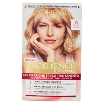 L'ORÉAL PARIS EXCELLENCE CREMA COLORANTE TRIPLO TRATTAMENTO AVANZATO  8 BIONDO CHIARO