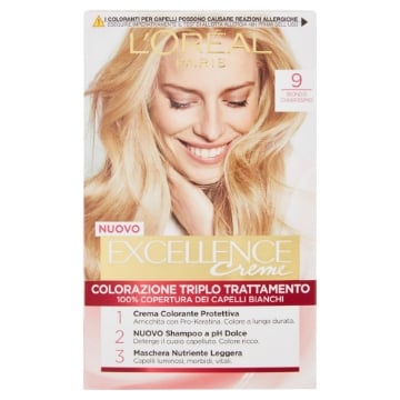 L'ORÉAL PARIS EXCELLENCE CREMA COLORANTE TRIPLO TRATTAMENTO AVANZATO 9 BIONDO CHIARISSIMO