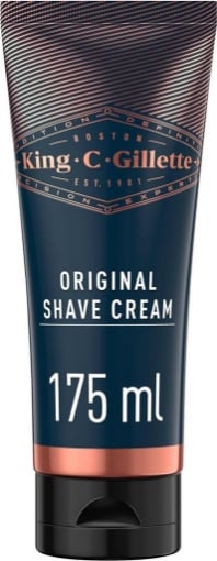 GILLETTE KING C. ORIGINALE CREMA DA BARBA UOMO IDRATANTE 175 ML PER PELLI SENSIBILI E UNA RASATURA DI LIVELLO PROFESSIONALE