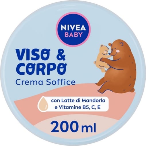 NIVEA BABY VISO & CORPO CREMA SOFFICE 200 ML IDRATANTE E NUTRIENTE CON LATTE DI MANDORLA E VITAMINE