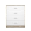 COMÒ CASSETTIERA NEPO CON 4 CASSETTI 80 CM. COLORE ROVERE SONOMA BIANCO