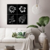 CORNICE DECORATIVA NATURA IN METALLO NERO 40X40 CM 