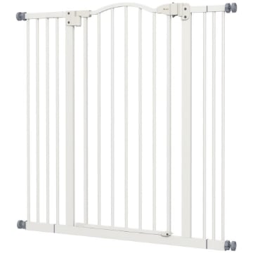 CANCELLINO PER CANI ESTENSIBILE SENZA VITI REGOLABILE DA 74-100 CM IN METALLO, BIANCO