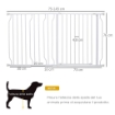 CANCELLETTO DI SICUREZZA PER CANI IN ACCIAIO E ABS, ESTENSIBILE 75-145CM PER SCALE E PORTE, BIANCO