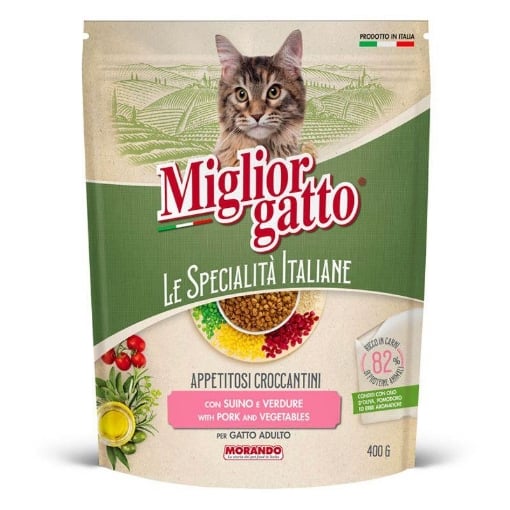 MIGLIOR GATTO ADULTO CROCCANTINI SUINO E VERDURE 400 G OKX