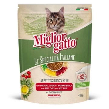 MIGLIOR GATTO SPECIALITÀ CROCCANTINI CON MANZO AVENA E BARBABIETOLA 400 G PER GATTO ADULTO OKX