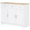 CREDENZA MODERNA  A 3 CASSETTI E 3 ANTE IN MDF E TRUCIOLATO CON RIPIANO REGOLABILE, 101X39X82 CM, BIANCO