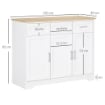 CREDENZA MODERNA  A 3 CASSETTI E 3 ANTE IN MDF E TRUCIOLATO CON RIPIANO REGOLABILE, 101X39X82 CM, BIANCO