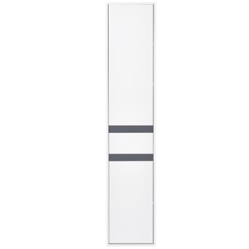 COLONNA BAGNO A 2 ARMADIETTI CON RIPIANO REGOLABILE E CASSETTO, IN TRUCIOLATO, 35X31X172 CM, BIANCO