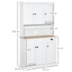  MOBILE DISPENSA CUCINA IN LEGNO CON ARMADIETTI E CASSETTO STILE COUNTRY, 101X39X180CM, BIANCO