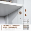  MOBILE DISPENSA CUCINA IN LEGNO CON ARMADIETTI E CASSETTO STILE COUNTRY, 101X39X180CM, BIANCO