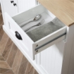  MOBILE DISPENSA CUCINA IN LEGNO CON ARMADIETTI E CASSETTO STILE COUNTRY, 101X39X180CM, BIANCO