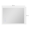  SPECCHIO BAGNO LED ANTIAPPANNAMENTO CON 3 COLORI E LUMINOSITÀ REGOLABILE, IN METALLO E VETRO, 80X60X3 CM