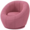 POLTRONCINA MINI MODERNA IN PELUCHE CON IMBOTTITURA SPESSA, 60X56X48CM, ROSA