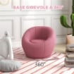 POLTRONCINA MINI MODERNA IN PELUCHE CON IMBOTTITURA SPESSA, 60X56X48CM, ROSA