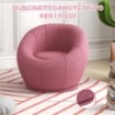 POLTRONCINA MINI MODERNA IN PELUCHE CON IMBOTTITURA SPESSA, 60X56X48CM, ROSA