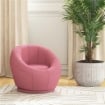 POLTRONCINA MINI MODERNA IN PELUCHE CON IMBOTTITURA SPESSA, 60X56X48CM, ROSA