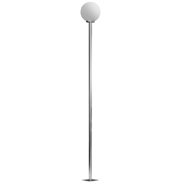 LAMPIONCINO DA GIARDINO IMPERMEABILE CON PALO IN ACCIAIO E PARALUME ROTONDO, Ø25X223ACM, CREMA