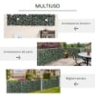 ROTOLO DI SIEPE ARTIFICIALE PER BALCONE E GIARDINO IN PE ANTI-UV CON FOGLIE VERDE SCURO, 300X150 CM