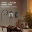 LAMPADA DA ESTERNO CON PANNELLO SOLARE, IMPERMEABILE IP44 E ACCENSIONE AUTOMATICA, NERO