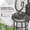 LAMPADA DA GIARDINO CON PANNELLO SOLARE, IMPERMEABILE IP44 E ACCENSIONE AUTOMATICA, NERO