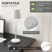 LAMPADA DA TAVOLO PORTATILE IN ACRILICO E METALLO DA 3600MAH CON CAVO DI RICARICA, Ø11.2X36.5 CM, BIANCO