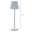 LAMPADA DA TAVOLO PORTATILE IN ACRILICO E METALLO DA 3600MAH CON CAVO DI RICARICA, Ø11.2X36.5 CM, GRIGIO