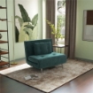 POLTRONA LETTO SINGOLO CON SCHIENALE RECLINABILE IN VELLUTO, 100X88X83CM, VERDE SCURO