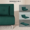 POLTRONA LETTO SINGOLO CON SCHIENALE RECLINABILE IN VELLUTO, 100X88X83CM, VERDE SCURO