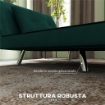 POLTRONA LETTO SINGOLO CON SCHIENALE RECLINABILE IN VELLUTO, 100X88X83CM, VERDE SCURO