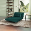 POLTRONA LETTO SINGOLO CON SCHIENALE RECLINABILE IN VELLUTO, 100X88X83CM, VERDE SCURO